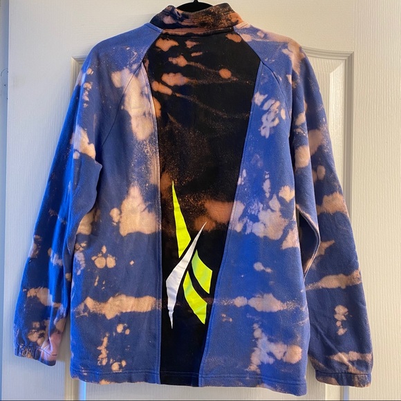 Reebok Tie Dye Vintage 90s Half Zip Oversized Sweatshirt Y2K - Picture 3 of 11
